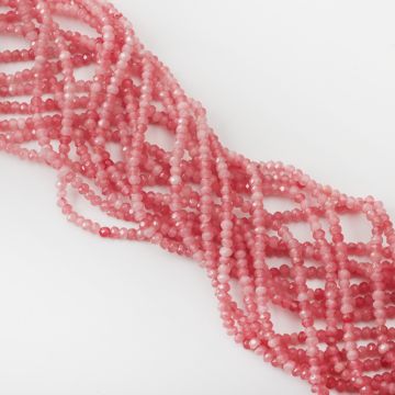 Agat oponka fasetowana różowa 3x4,5mm