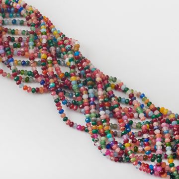 Agat oponka fasetowana multikolor 3x4mm