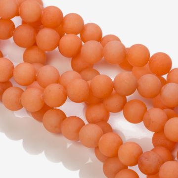 Jadeit matowy kulka gładka brzoskwiniowy 10mm