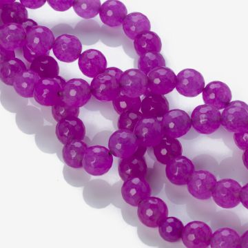 Jadeit kulka fasetowana fioletowa 10mm