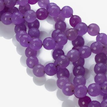 Jadeit kulka fasetowana fioletowa 10mm