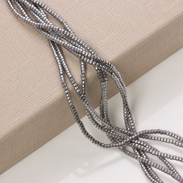 Hematyt platerowany walec silver 3,5x2mm
