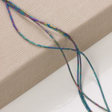 Hematyt platerowany słupek okrągły mat multicolor 3x1mm