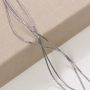 Hematyt platerowany słupek okrągły silver 3x1,5mm