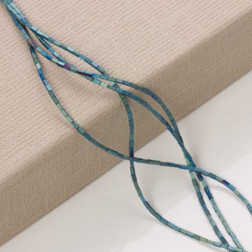 Hematyt platerowany słupek kwadratowy mat emarald 3x1,5mm