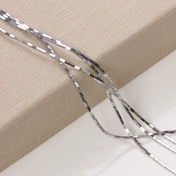 Hematyt platerowany słupek kwadratowy silver 3x1mm