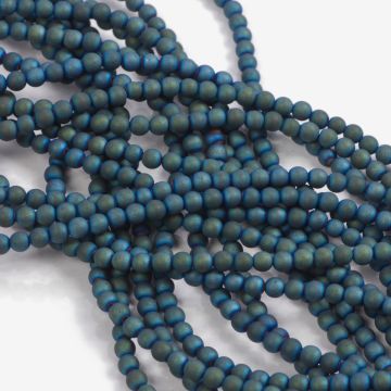 Hematyt platerowany kulka gładka mat emerald 3mm