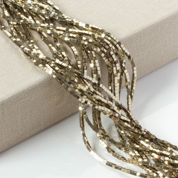 Hematyt platerowany kostka gold 2x2mm