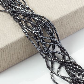 Hematyt platerowany baryłka błyszcząca natural 3mm