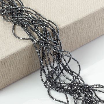 Hematyt platerowany baryłka błyszcząca natural 2mm