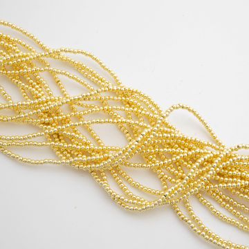 Hematyt platerowany kulka gładka light gold 2,5mm - na sznury