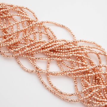 Hematyt platerowany kulka fasetowana rose gold 2,5mm