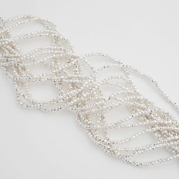 Hematyt platerowany kulka fasetowana light silver 2,5mm - na sznurze