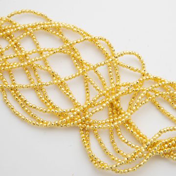 Hematyt platerowany kulka fasetowana light gold 2,5mm