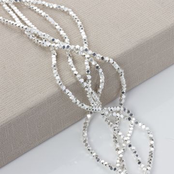 Hematyt kostka ścięta light silver 3x3mm