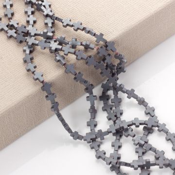 Hematyt krzyż mat natural 10x8mm