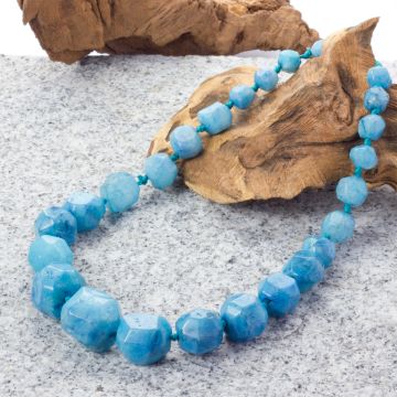 Agat kulki ciosane stopniowane błękitne 50cm