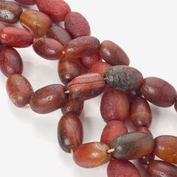 Agat antyczny oliwka bursztynowa 27.5x18.5mm