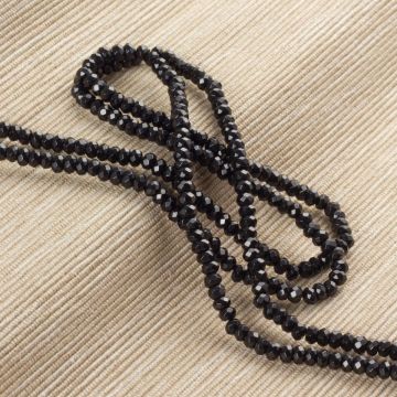 Czarny spinel oponka fasetowana 4x3mm