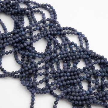 Szafir kulka fasetowana 3mm - na sznurze