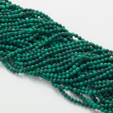 Malachit naturalny kulka fasetowana zielona 3mm