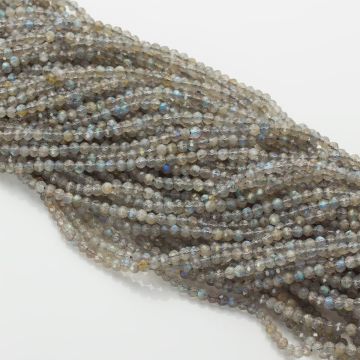 Labradoryt kulka fasetowana szara 3mm