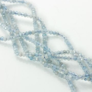 Akwamaryn oponka fasetowana 2x3mm