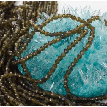 Obsydian złoty kulka fasetowana 2,5mm