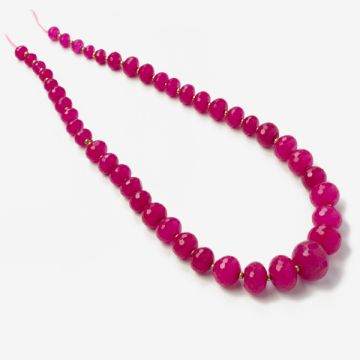 Jadeit oponki fasetowane stopniowane fuksja 8-20mm