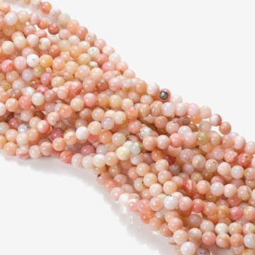 Opal różowy kulka gładka 6,5mm