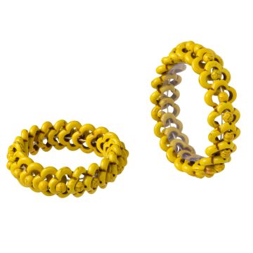 Bransoleta z howlitu kwiatki żółte 21x21mm