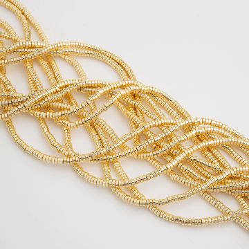 Hematyt krążek płaski light gold 3x1mm - na sznurze