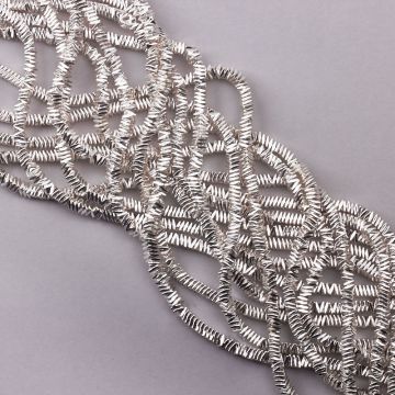 Hematyt przekładka poduszka light silver 4x1,5mm - na sznurze