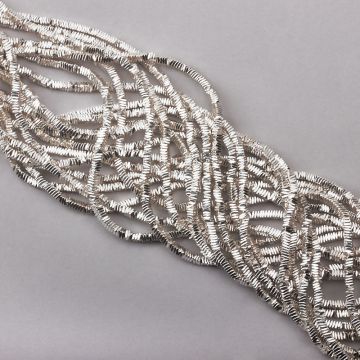 Hematyt przekładka poduszka light silver 3x1mm - na sznury