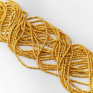 Hematyt przekładka baryłka light gold mat 3mm