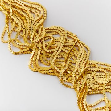 Hematyt przekładka serce płaskie light gold mat 3,5mm