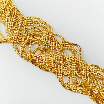 Hematyt kostka ścięta light gold mat 2,5mm