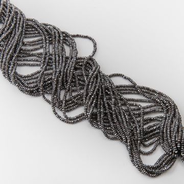 Hematyt oponka fasetowana sharp cut natural 3mm - na sznurze