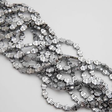Hematyt ręka fatimy silver 10x8mm