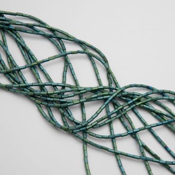 Hematyt walec sześciokątny emerald mat 4x2mm