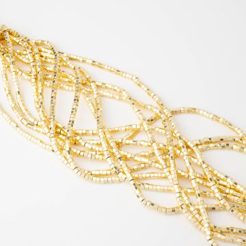 Hematyt śrubka fasetowana light gold 3x2mm - na sznurze