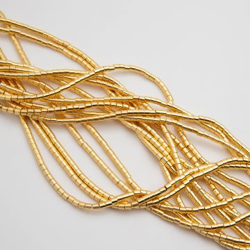 Hematyt walec light gold 3x3mm PVD