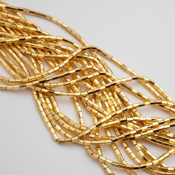 Hematyt walec sześciokątny light gold 6x4mm