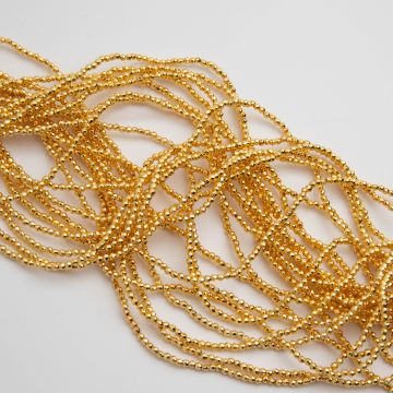 Hematyt kulka fasetowana light gold 2,5mm - na sznurze