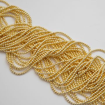 Hematyt kulka gładka light gold 2,5mm - na sznurze