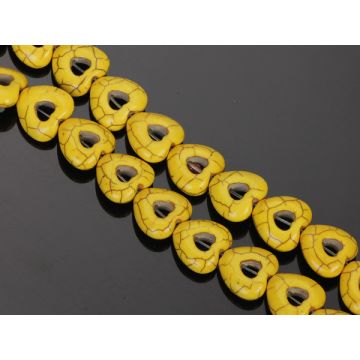 Howlit serce żółte 15mm