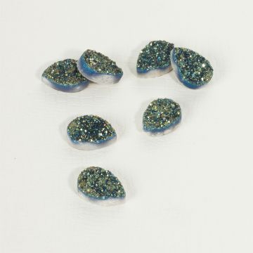 Kwarc tytanowy platerowany druzy łezka vitrail medium 14x10mm