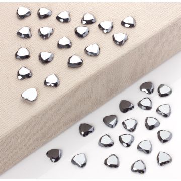 Hematyt kaboszon serce fasetowane 12mm