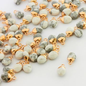 Howlit biały kropelka w oprawie 14mm