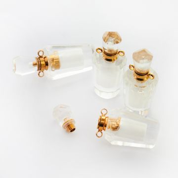 Zawieszka perfumetka z kryształu górskiego odkręcana 35x16mm